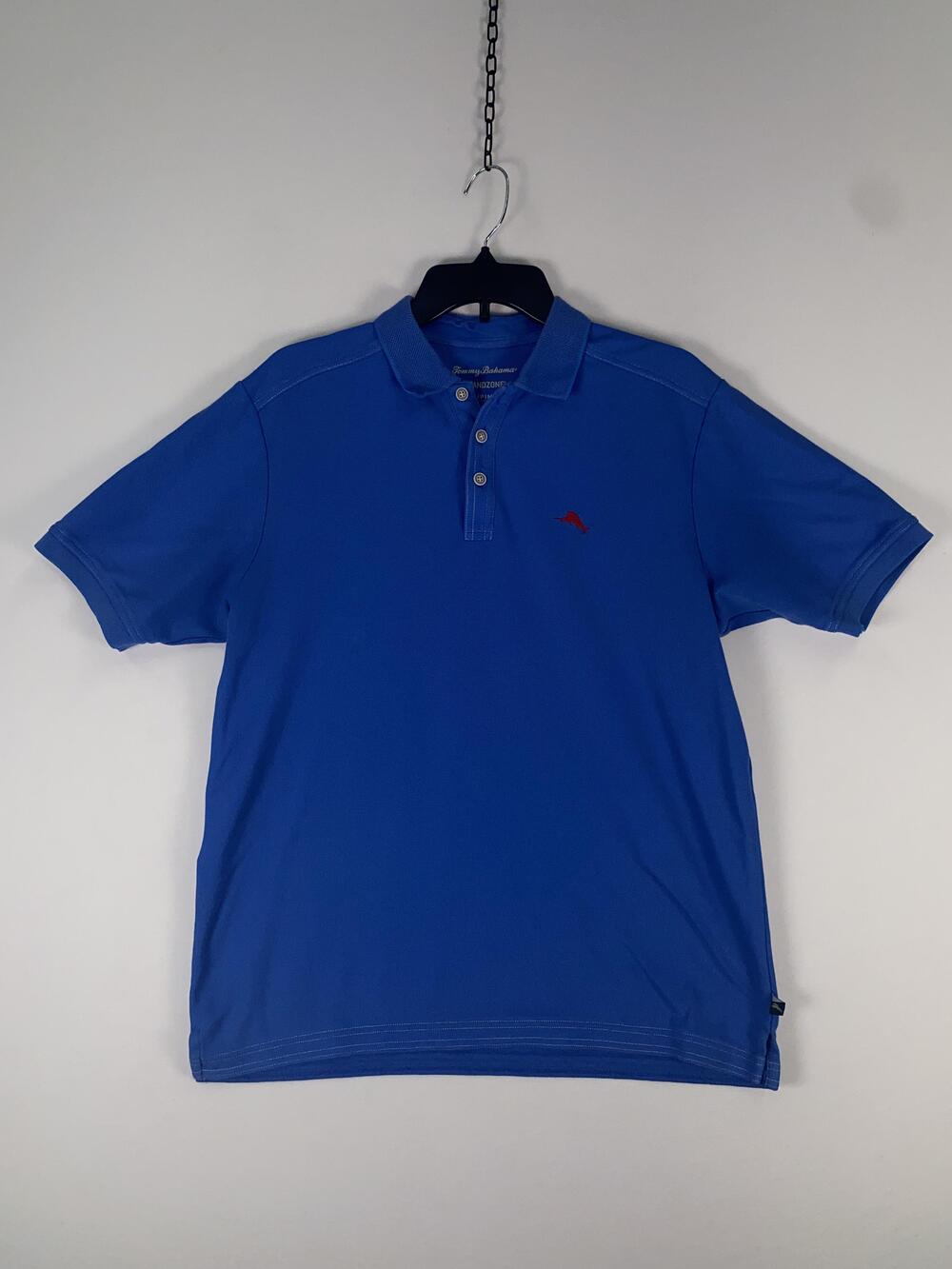 Tommy Bahama Polo Shirt Mens Small Blue IslandZone Supima Short Sleeve Golf